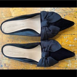 Zara black velvet kitten heels